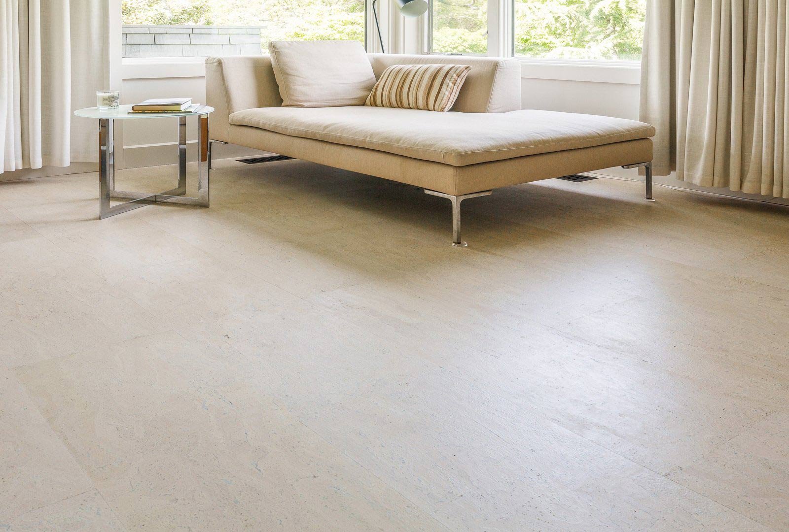 Forbo Marmoleum floor with blue and gray hues in kids room